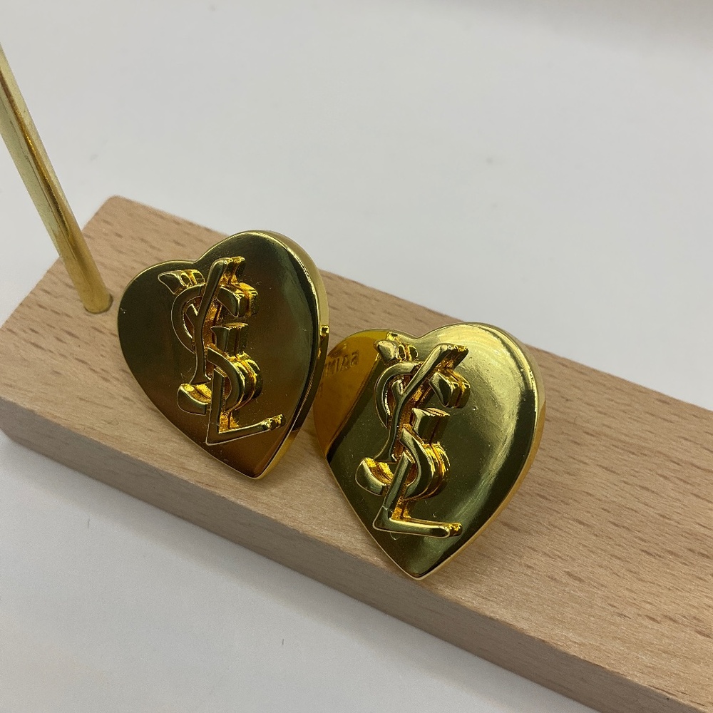 Stud earrings with heart YSL